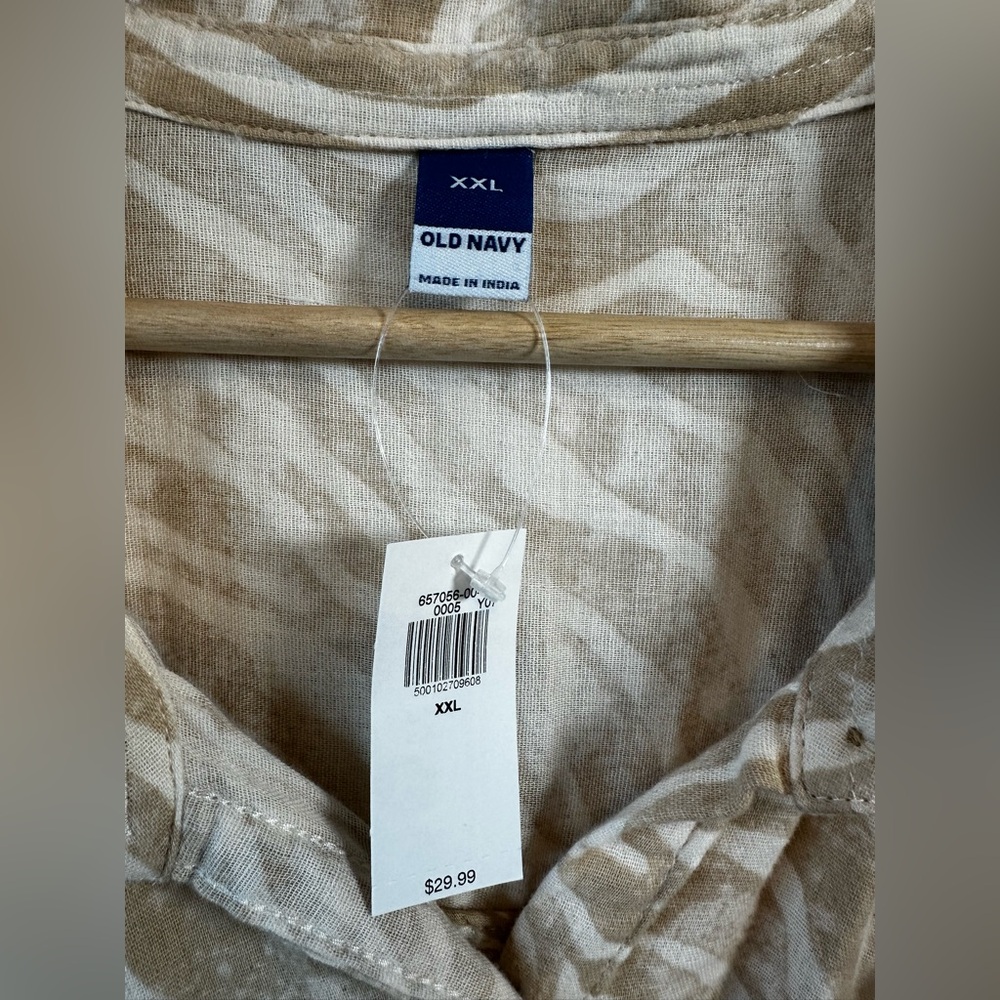 NWT Lot of (2) Old Navy Short Sleeve Shirts Tops Coral Zebra Gauzy Women's XXL - Picture 5 of 16